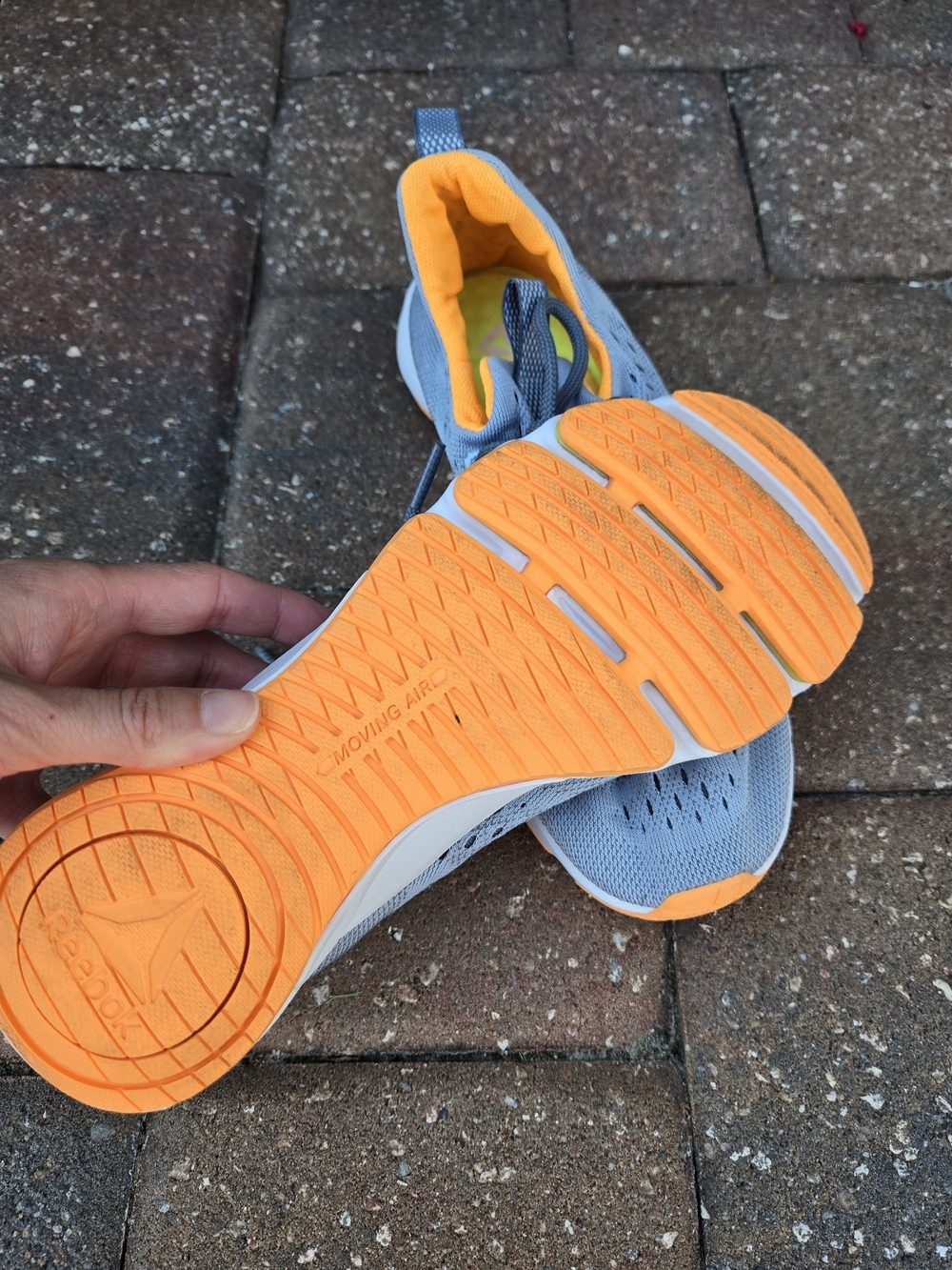Reebok Women's Light Gray & Bright Orange Running Sneakers